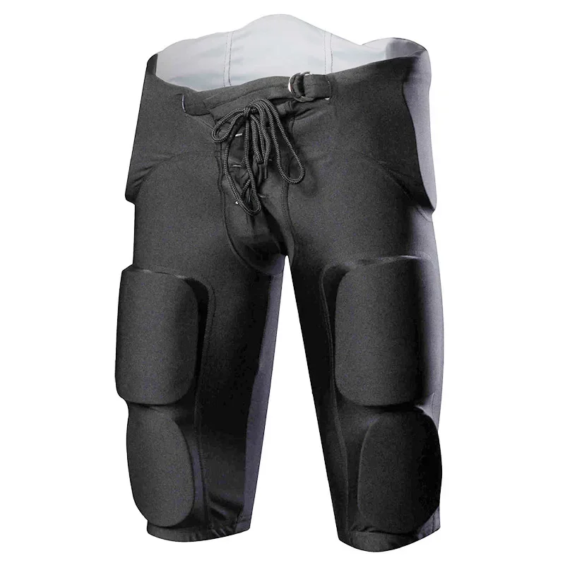 LangMaoAdult Rugby Crash Pants Mens Soccer American Football Protective Gear Ice Hockey Trousers Black