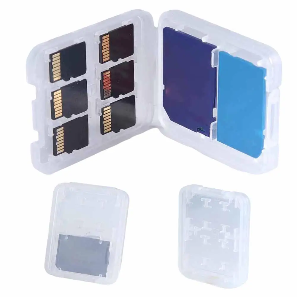 1pcs Memory Card Case Transparent Protector Holder Mini Portable SD TF MS SIM Card Dustproof Plastic Box Household Supplies