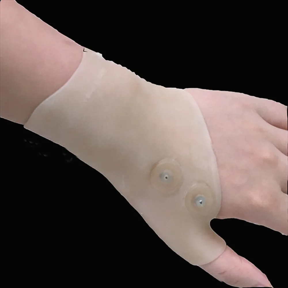 Elastic Gel Magnetic Wrist Support Fingerless Waterproof Thumb Support Gloves Magnet Wrist Compression Sleeve Carpal Tunnel