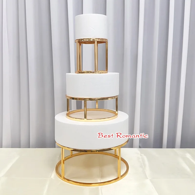 

Modern Wrought Iron Cake Stand, Wedding Creative Round Square Tray Prop Cake Shop Golden Retro