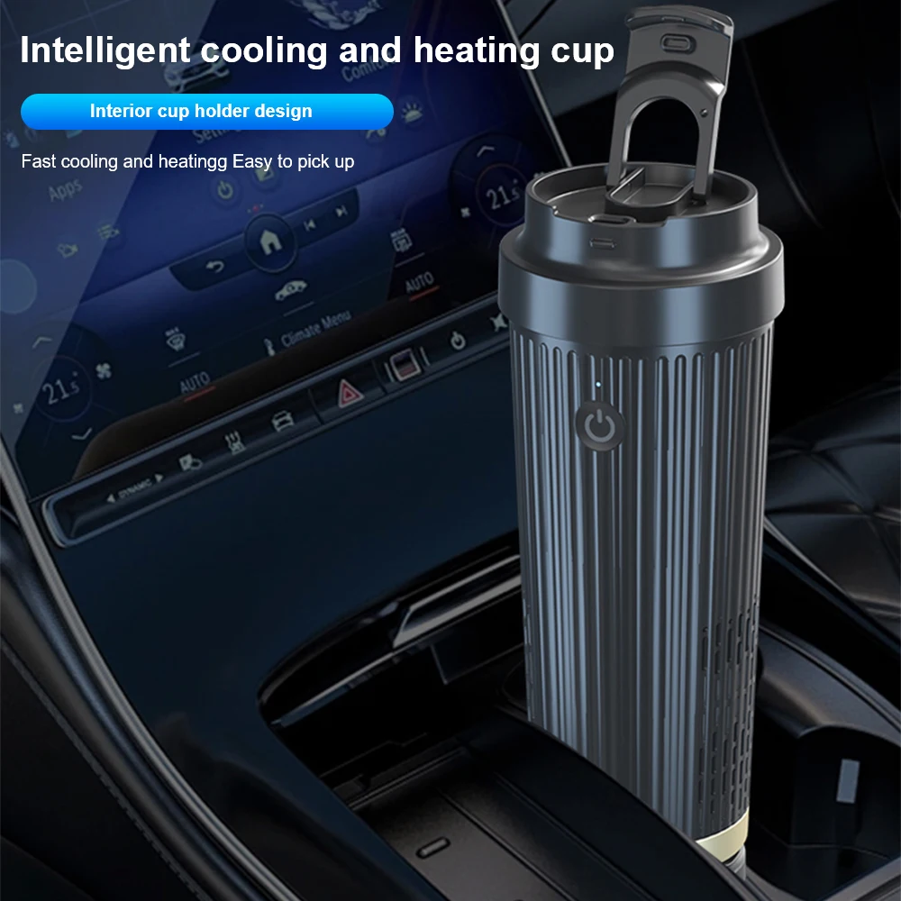 Water Warmer Bottle 350ML 0° C-60 ° C Cooling/heating Car Cooling Heating Cup Heat Preservation LCD Display 12V Electric Kettle