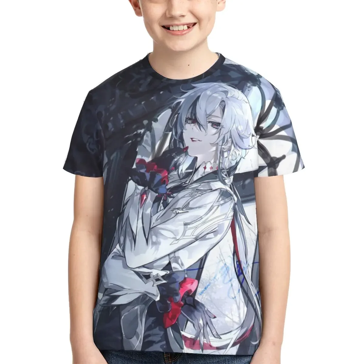 

Anime Genshin Impact Arlecchino T Shirt - Short Sleeve Crew Neck Soft Fitted Tee Shirts for Teen Girl & Boy