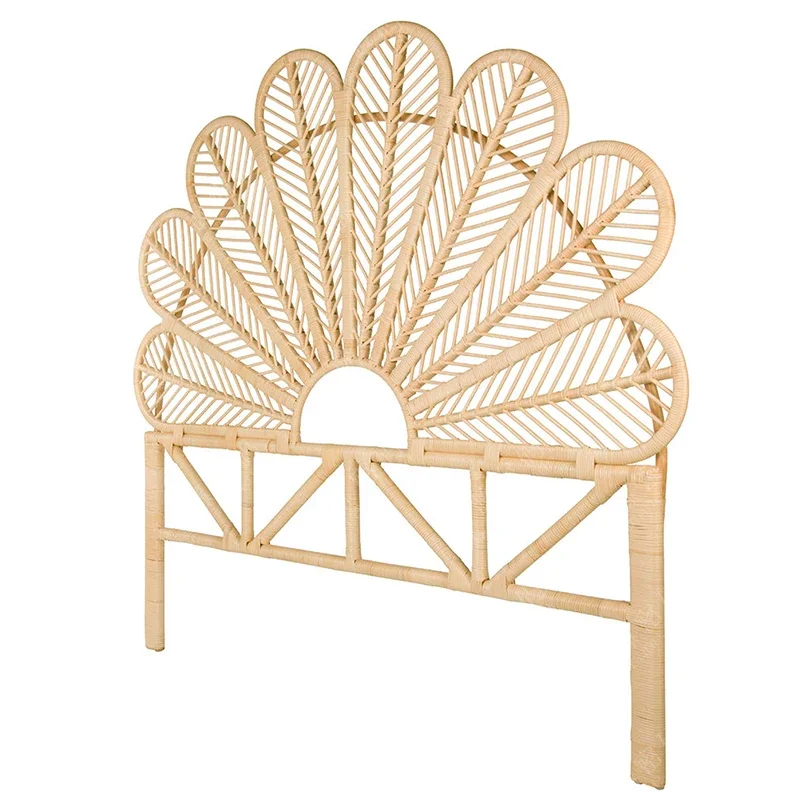 

Rattan bed, rattan bed, double bed, Japanese style guesthouse, solid wood, rattan art, against the wall, bedhead
