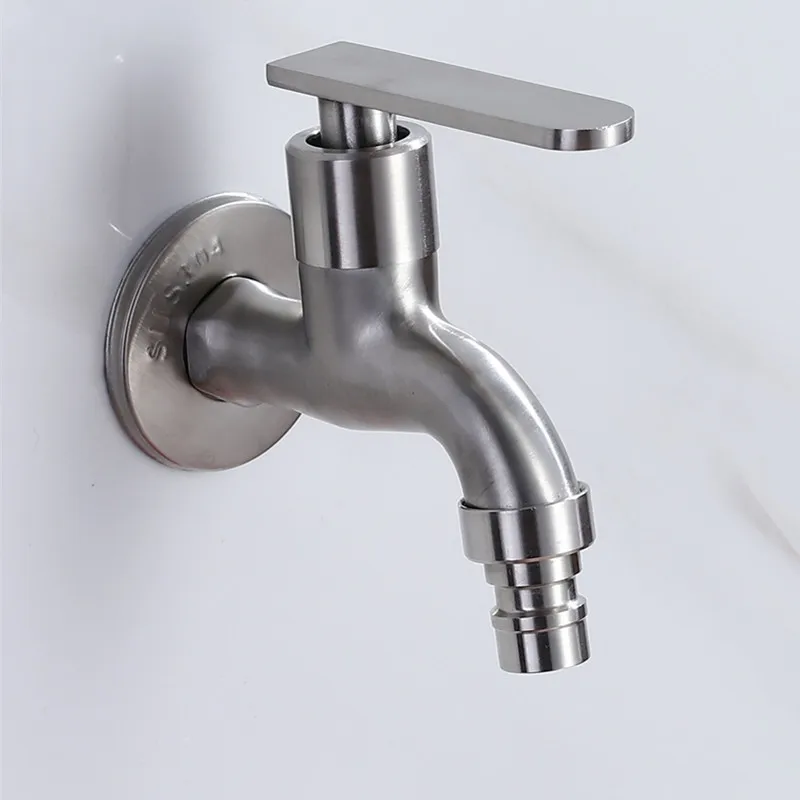 

304 Stainless Steel Bathroom Faucet Wall Mounted Outdoor Bibcock Garden Wash Basin Mop Faucet Washing Machine Water Tap