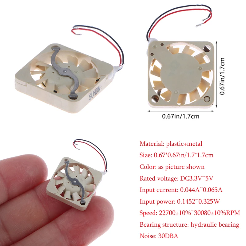 

1703 1.7cm 5V 3.3v 1.7cm High-Turn Micro Uav Cooling Fan UF3H3-700 2Wires Bare Wires Drone Cooling Fan Accessories