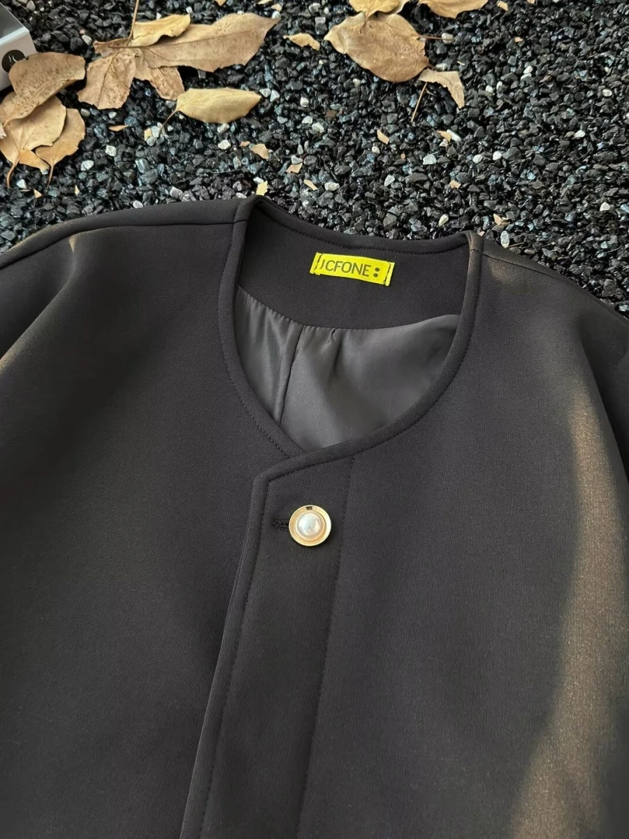 

Loose Men's Jaet 2024 Spring Autumn Street Sle Harajuku Trendy Outerwear High Street Faion Korean Version Cuffed Sve