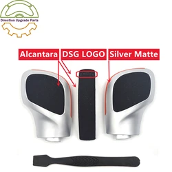 Italy Alcantara Silver Matte DSG LOGO Gear Shift Konb Side Replace Cover for VW Jetta Golf CC Arteon Passat