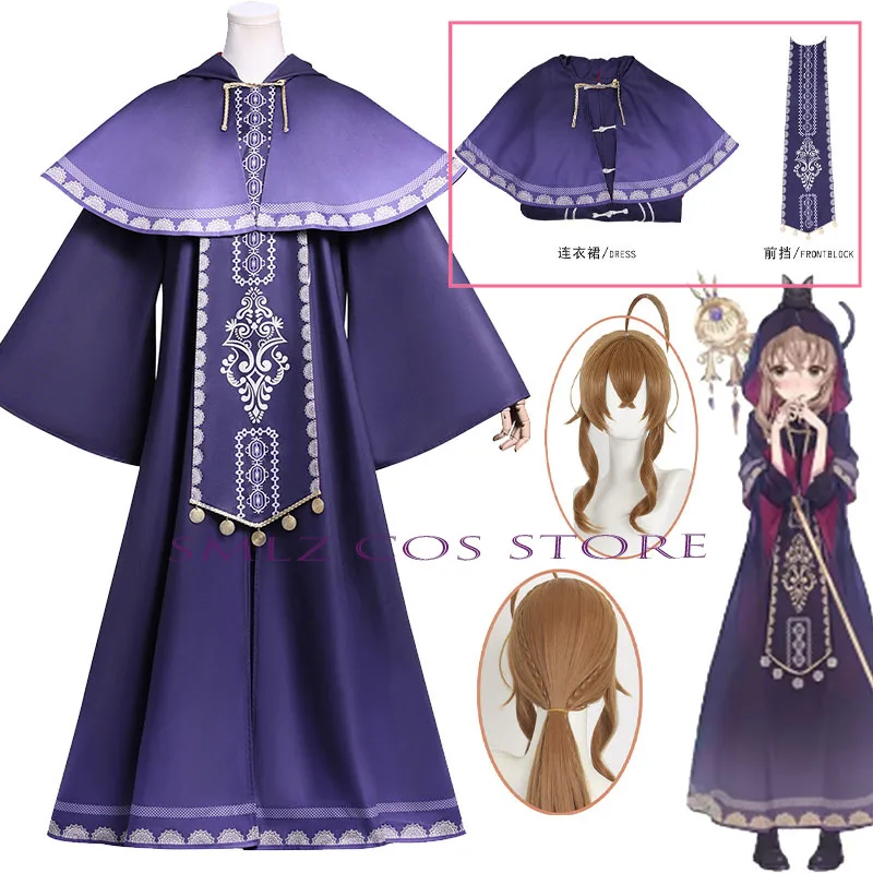 Peluca de Cosplay de Monica Everett, disfraz de bruja silenciosa de Anime, capa de Monica, vestido, peluca, uniforme, traje de Carnaval para fiesta de Halloween