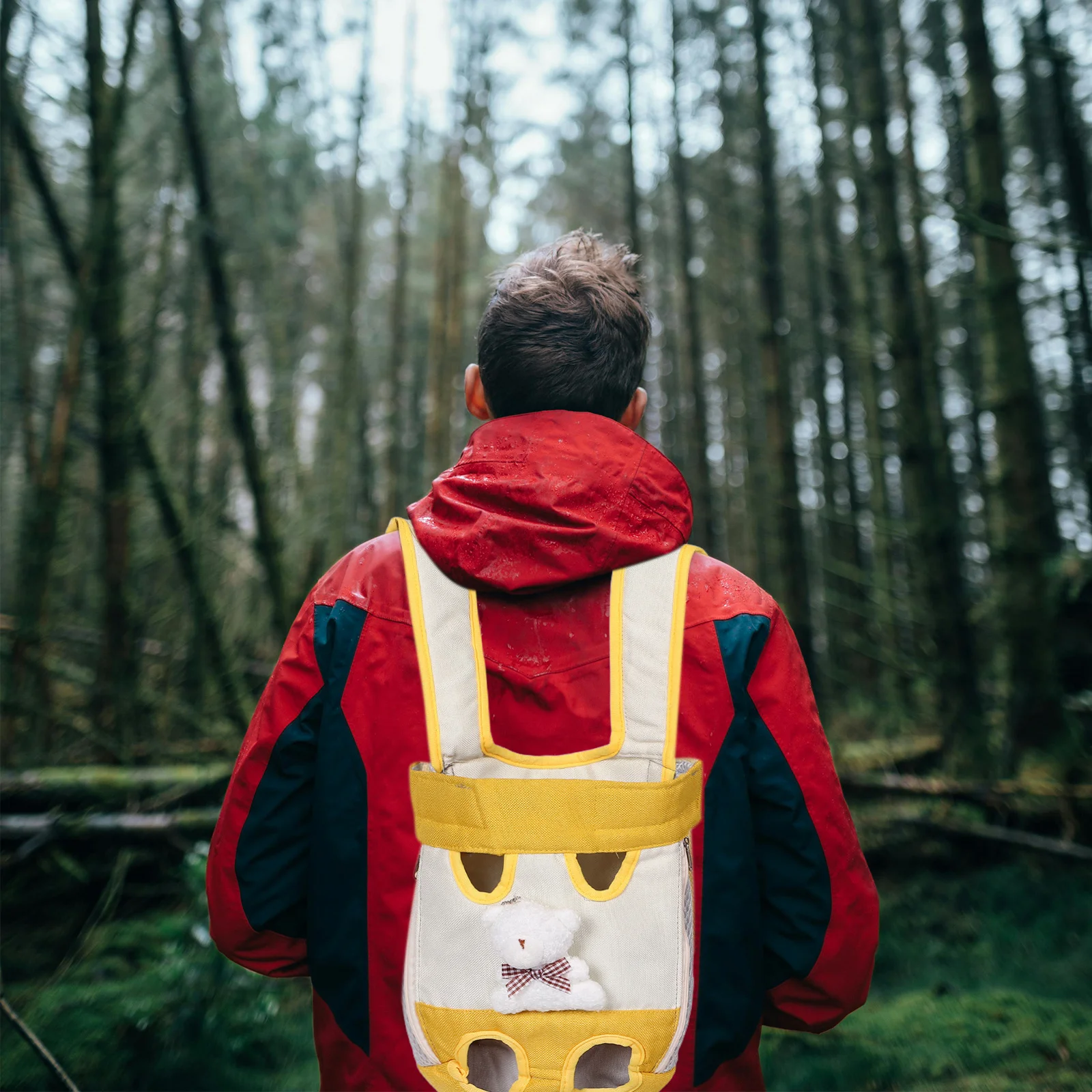 

Comfortable Pet Backpack for Medium Cats Small Dogs Breathable Material Dual Strap Portable Travel Outdoor Use