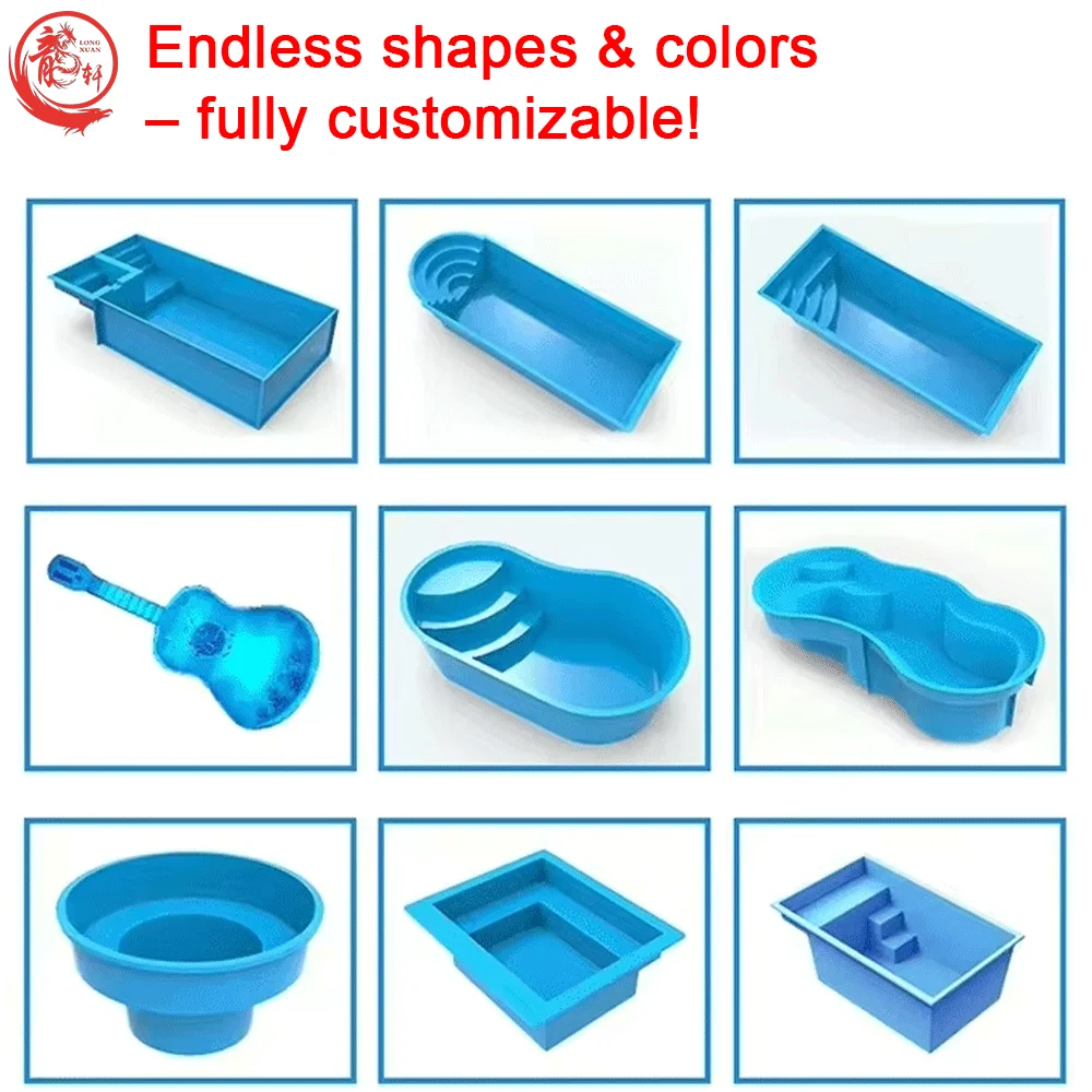 Customizable Fiberglass Swim Pool Party Outdoor Frp/Grp Cutting Processing Service Fountain Swimming Pool With Diving Feature
