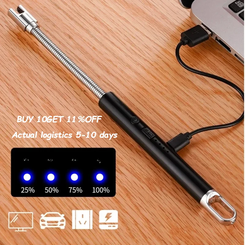 

NEW Arc Pulse Flameless Windproof Ignition Gun USB Charging Candle Gas Stove 360° Hose Lighter BBQ Smoking Men Accessorie