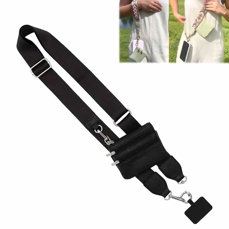 Telefoonband Met Ritssluiting, Clip En Go Riem Voor Telefoon Met Portemonnee Crossbody, Crossbody Met Telefoonband