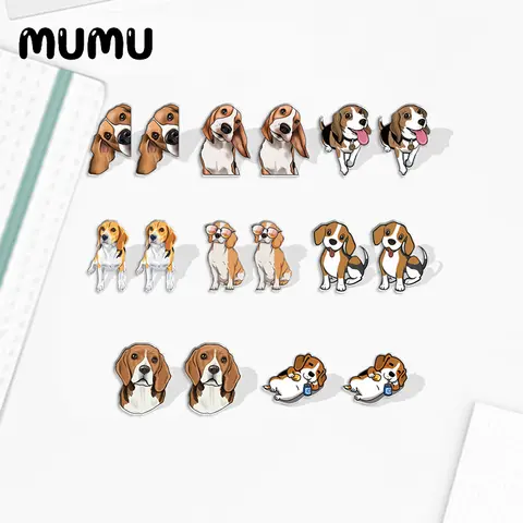 2023 nowy Beagle pies akrylowy stadniny kolczyk piękne psy kolczyki żywica epoksydowa biżuteria prezenty przyjaciel