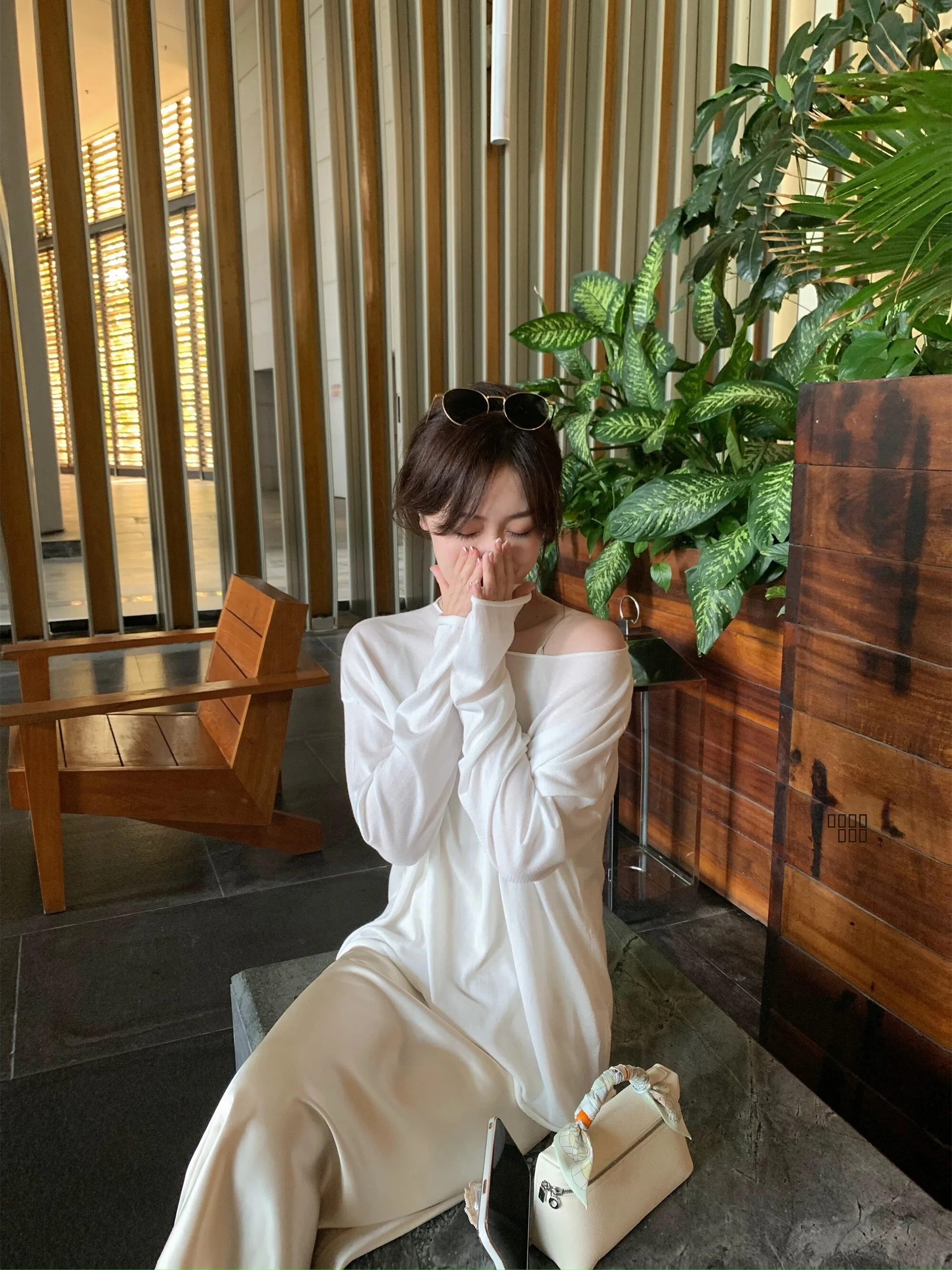 

Женская футболка из ацетатного лиоцелла JAM, свободного кроя, крупной вязки, для защиты от солнца, на каждый день, для прогулок, повседневная, удобная