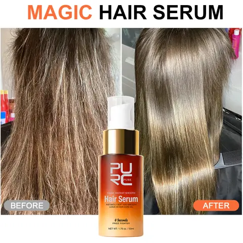 PURC 매직 헤어 오일 인스턴트 스무딩 헤어 세럼, 곱슬곱슬하고 손상된 드라이 마루라 오일 트리트먼트, 전문 제품 헤어 케어