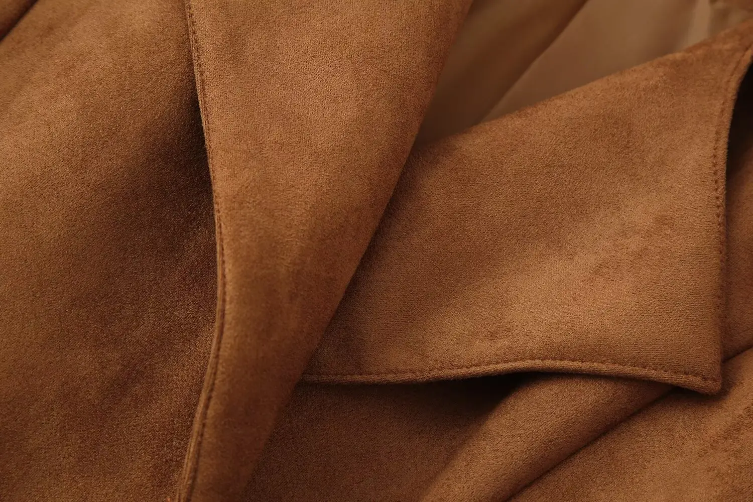 Nowa kolekcja jesień-zima, europejsko-amerykańska, damska kurtka zamszowa z kołnierzykiem, w stylu streetwear, teksturowana, sznurowana.