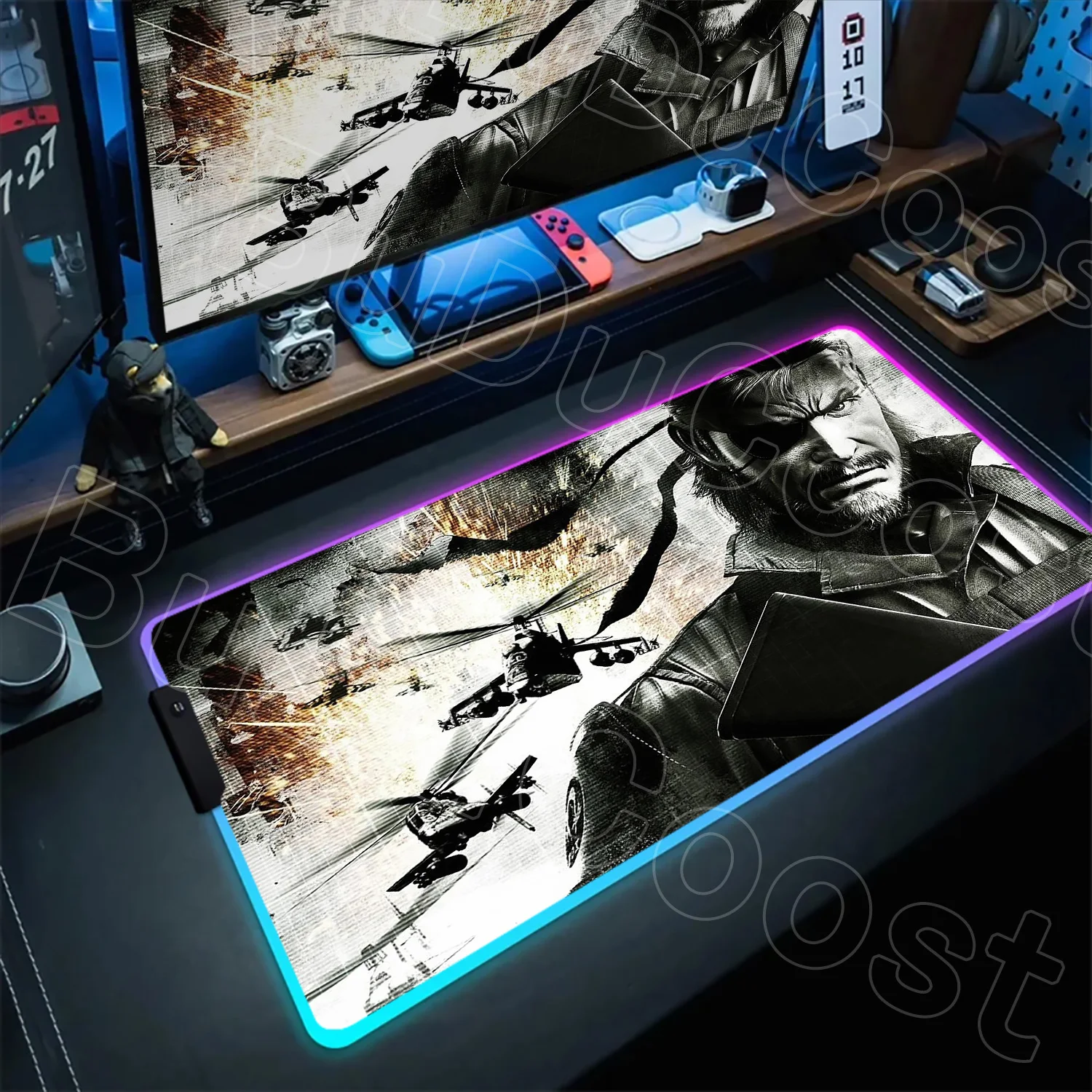 แผ่นรองเมาส์ RGB Metal Gear Solid ขนาด 1200×600 มม. อุปกรณ์เสริมสำหรับคีย์บอร์ดคอมพิวเตอร์ แผ่นรองกันลื่นสำหรับเมาส์ แผ่นรองเมาส์สำหรับแล็ปท็อป พีซี เกมมิ่ง แผ่นรองเมาส์สำหรับโต๊ะทำงาน