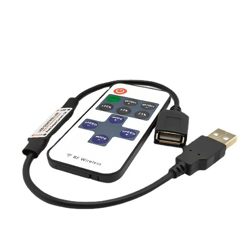 -A25M 11 مفاتيح LED قطاع تحكم صغير باهتة RF عن بعد 5 فولت USB واجهة تحكم لشريط LED لون واحد 5050/2835