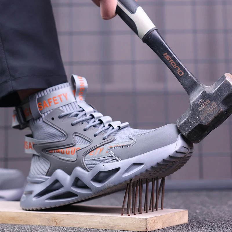 MJYTHF 2026 New Male Work Shoes Anti-puncture Safety Shoes Men Boots Indestructible Shoes Anti-smash Work Socks Sneakers Fashion