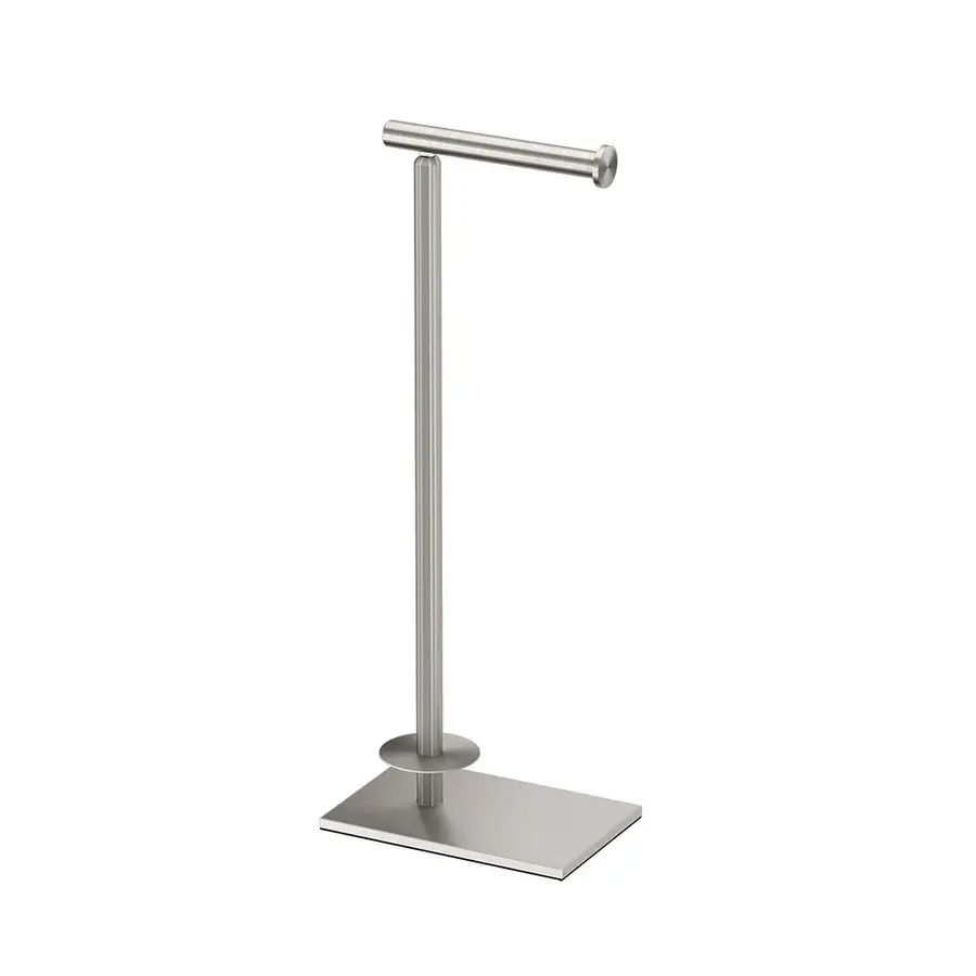 

1443SN Modern Square Base Toilet Paper Holder Stand with Storage, Satin Nickel, 21.13H
