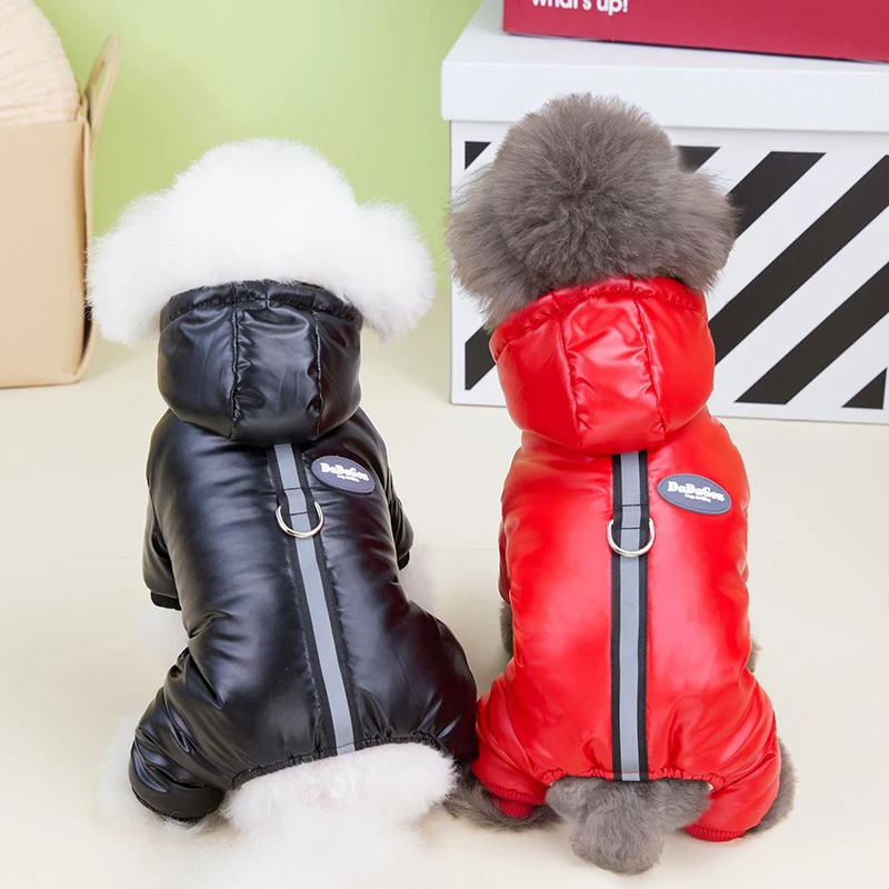 Winter Puppy Clothes Padded Jumpsuit Warm Dog Clothes for Small Dogs Waterproof Pet Hoodies Down Jacket Chihuahua Yorkie Costume