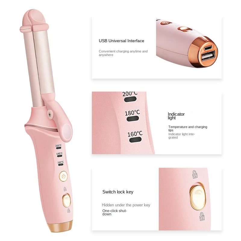 New portable electric splint does not hurt the hair Home Multi-function hair iron Wireless charging automatic curling iron