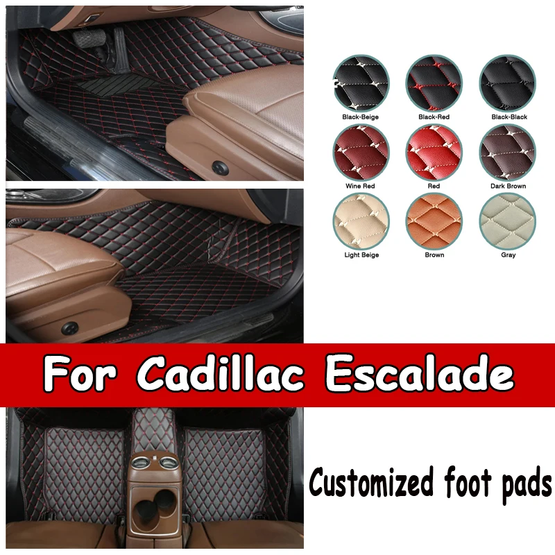 

Car Floor Mats For Cadillac Escalade Seven Seats 2017 2018 Custom Auto Foot Pads Automobile Carpet Cover Interior Accessories