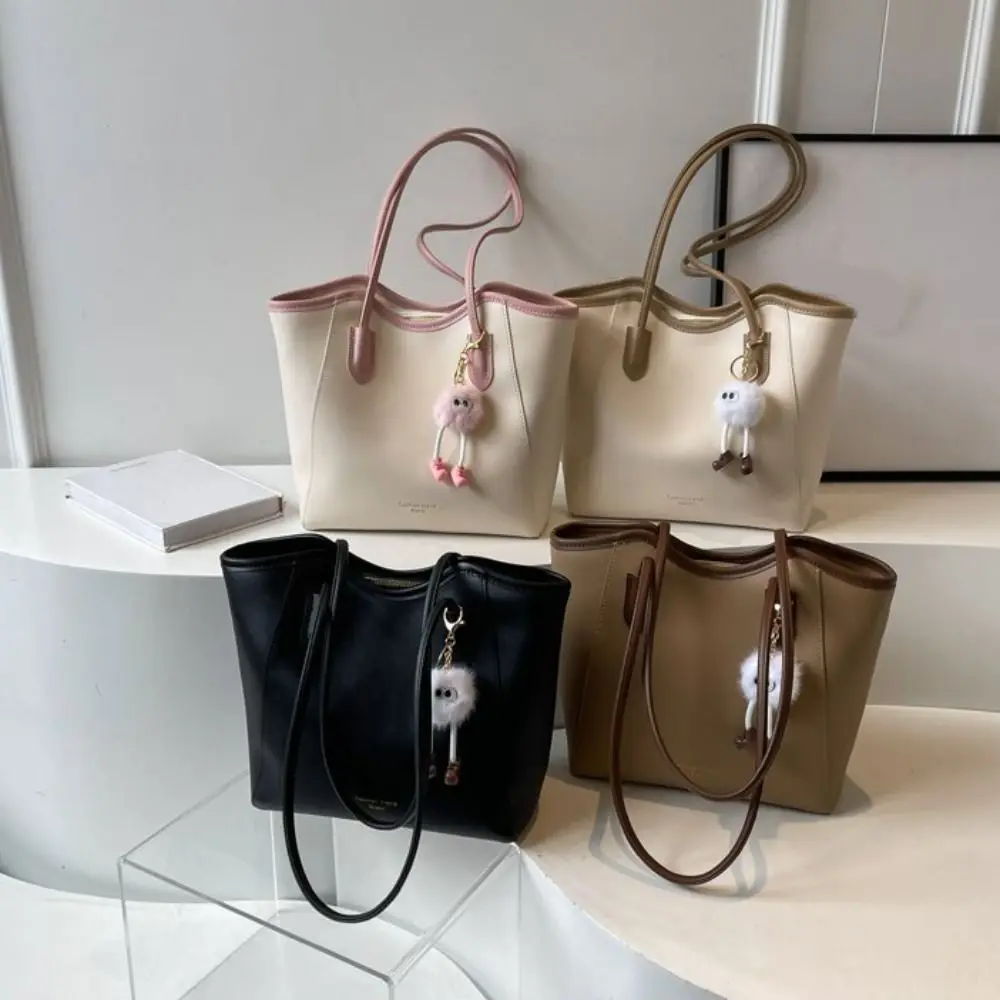 

Simple Large Capacity PU Tote Bag Handbag Minimalist Ladies Shoulder Bag Ins Style Underarm bag Women
