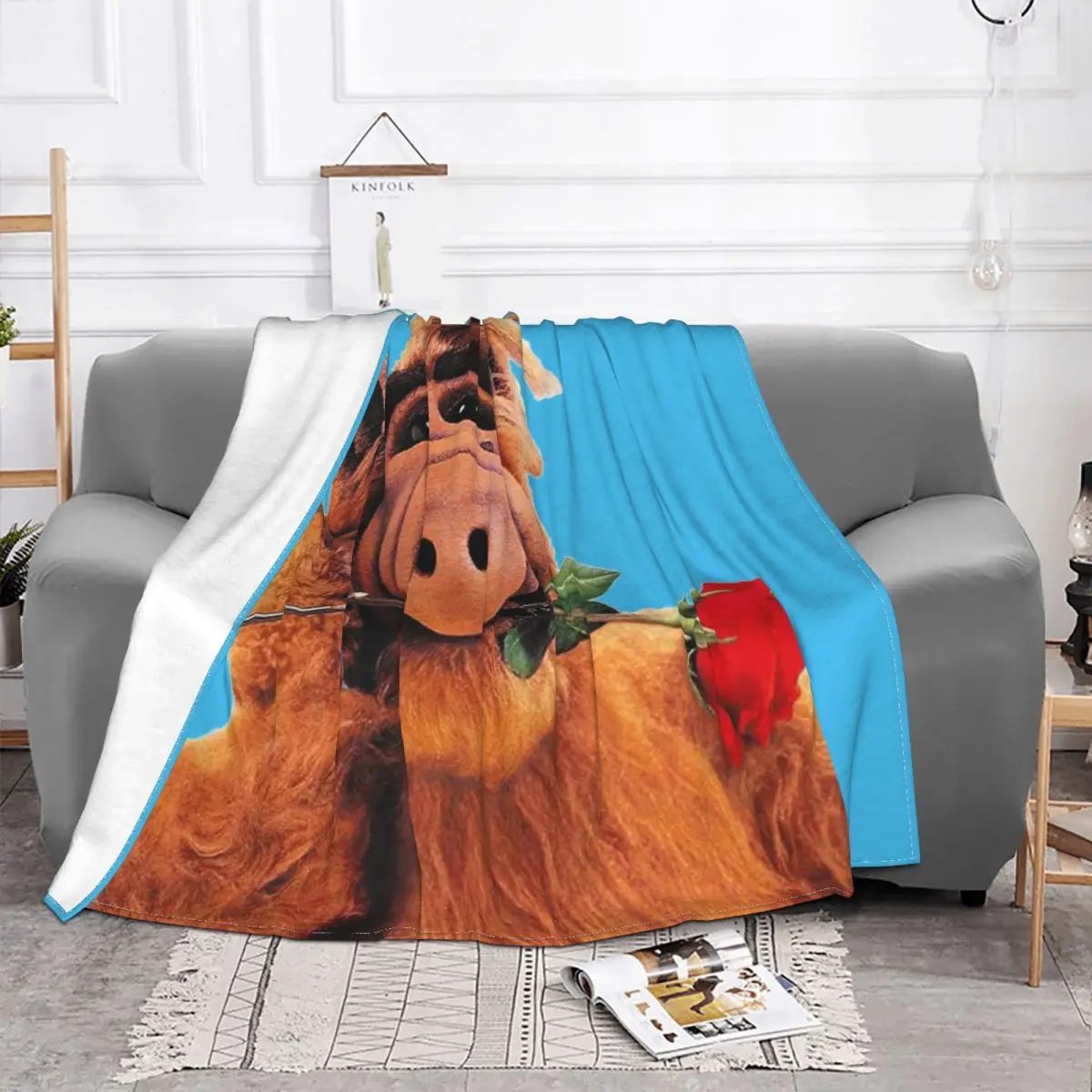 Alf Tv Show Blanket Soft Fleece Spring Warm Flannel Sci Fi Alien Life Form Throw Blankets for Sofa Office Bed Bedspread