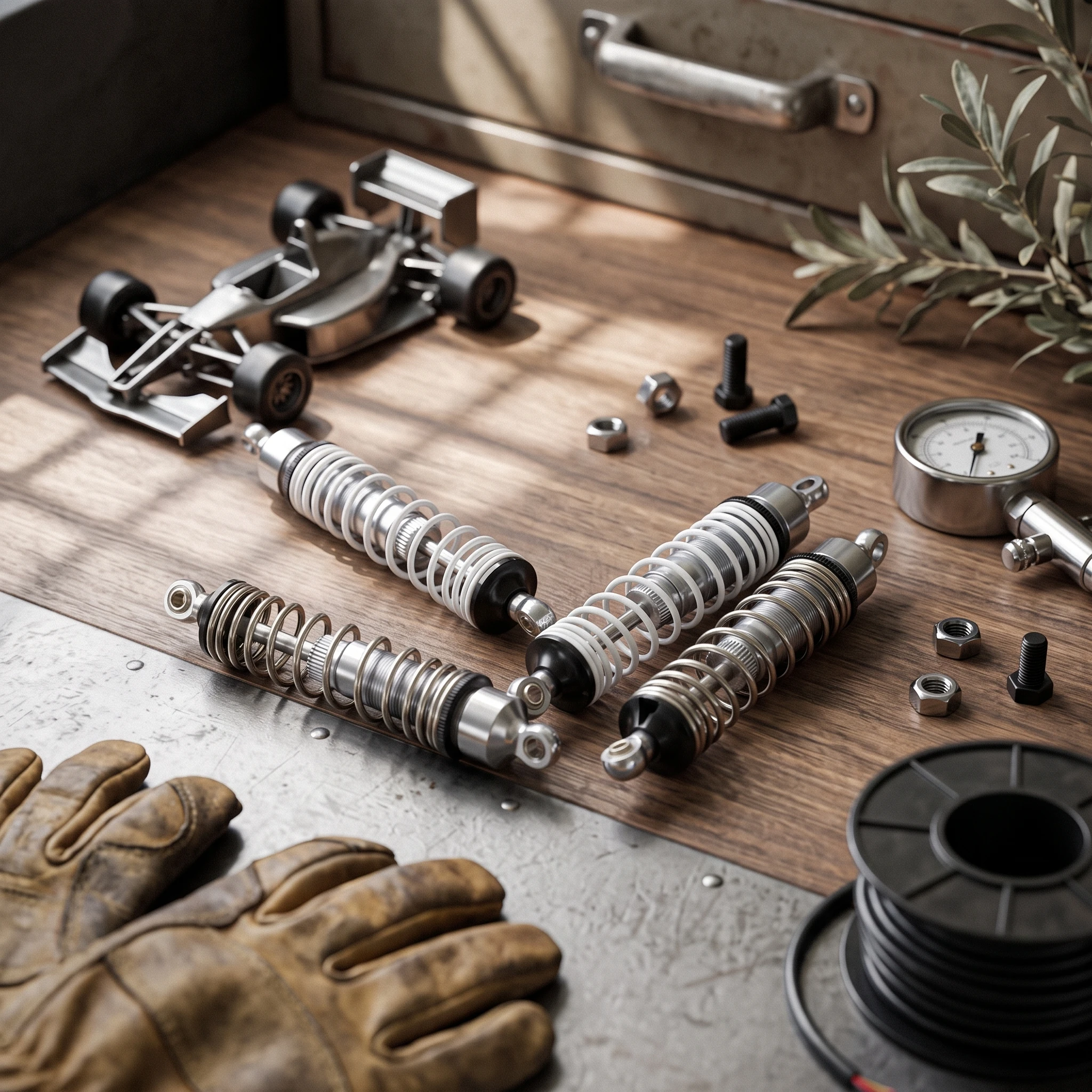RC Crawler Shock Absorber Metal RC Shock Absorber with Spare Springs Damper with Internal Spring Long-Lasting Easy to Install