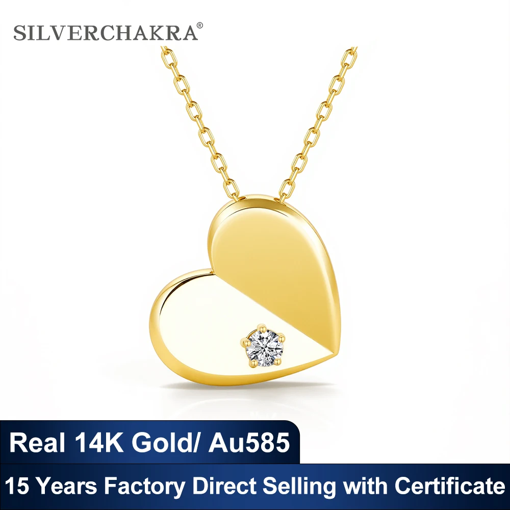 

Original AU585 Unfold Your Heart 14k Gold Necklace Adorable Lover Gift Simple Beauty Shimmering Moissanite Diamond Jewelry