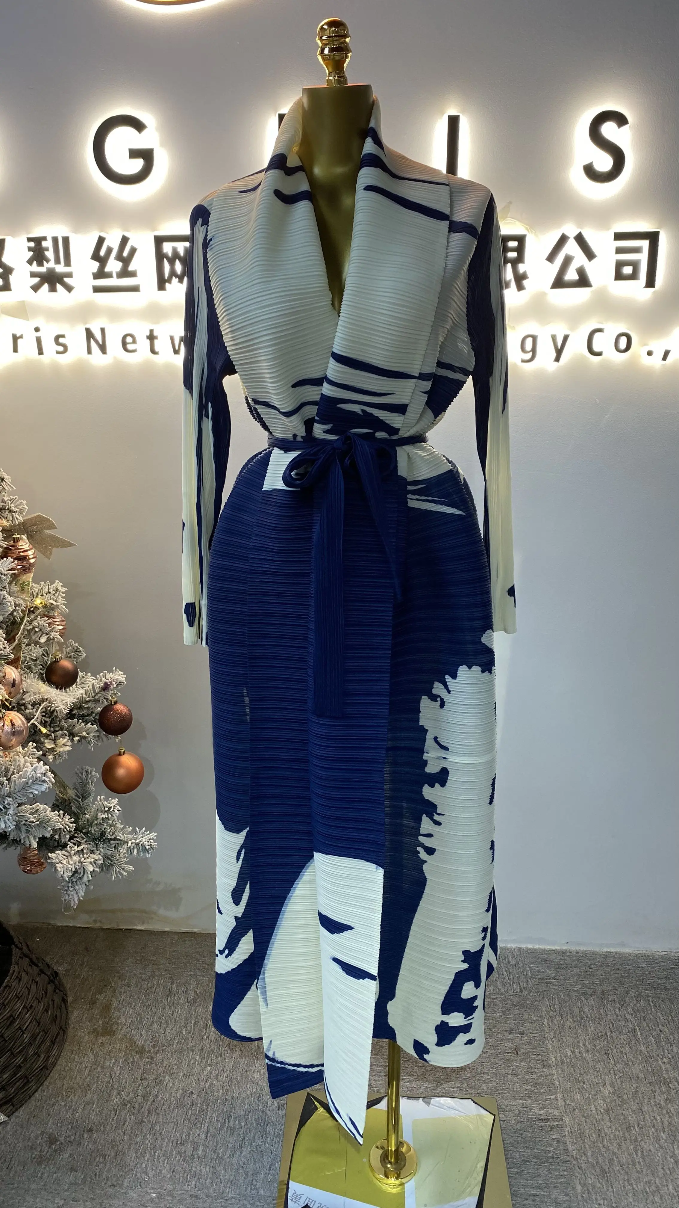 

Bohemian High-Quality Pleated Muslim Pleated Women's Print Plus Size Loose Long Dress-GZXX022