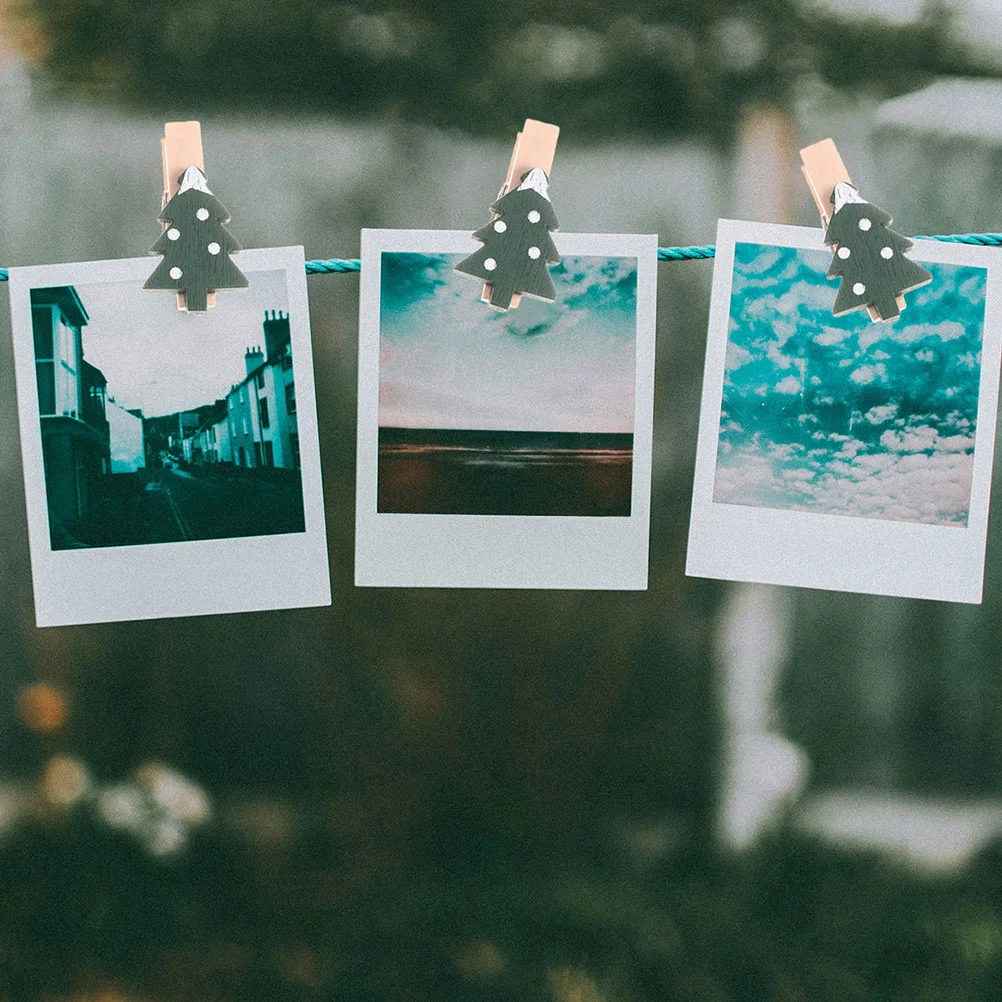 

100 pcs Christmas Wood Clips Colorful Wooden Clothespins For Holiday Decor Photo Display Tree Decoration Home Ornament