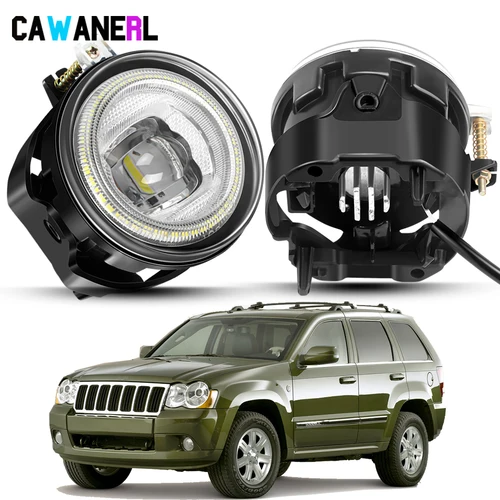 2 X conjunto de luz antiniebla LED para Jeep Grand Cherokee 2005 2006 2007 2008 2009 2010 Ojo de Ángel DRL lámpara de circulación diurna antiniebla H10
