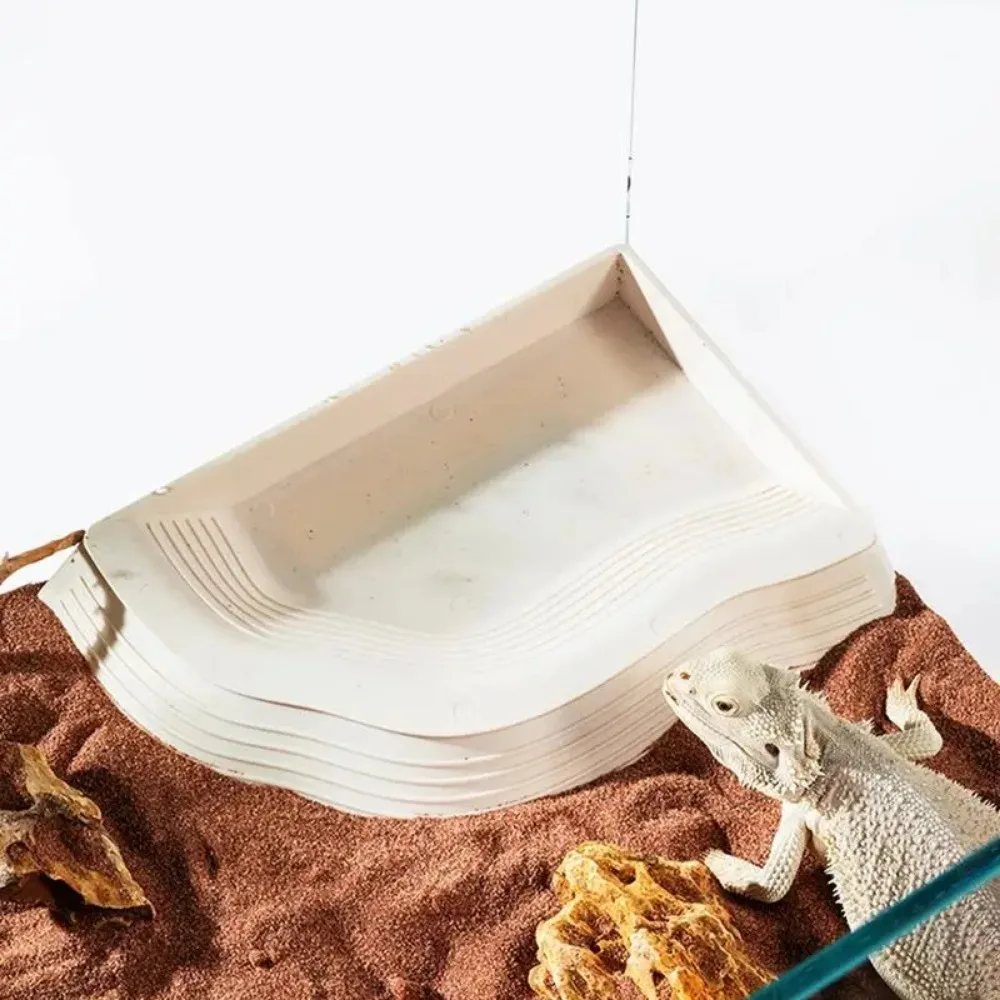 Gelber Rand Schildkröten-Badebecken, halb wasserbedecktes Reptilien-Badebecken, Wasser- und Futter-Doppelzweck-Krabbelbecken für Haustiere, Zuchtbox, Landschaftsgestaltung – Detail 22