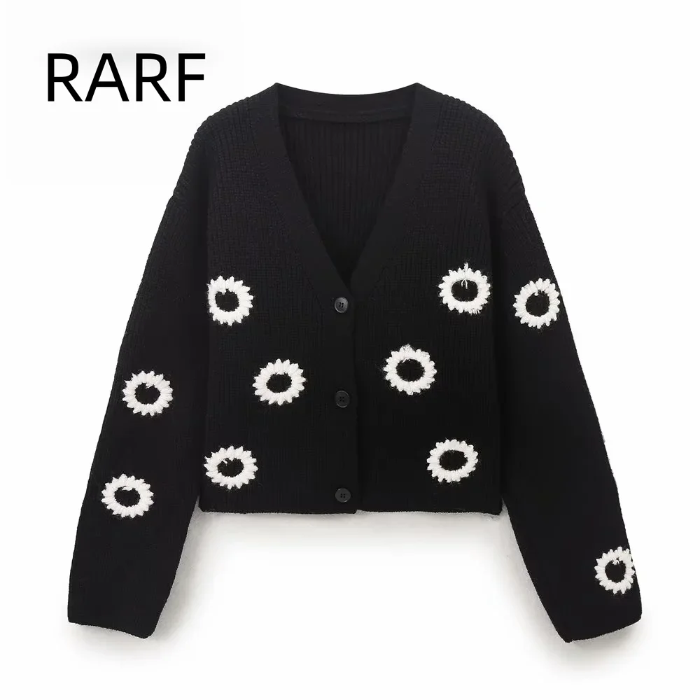 

Commuting short lazy style sweater jacket loose fit for outerwear design niche knit cardigan women's clothing