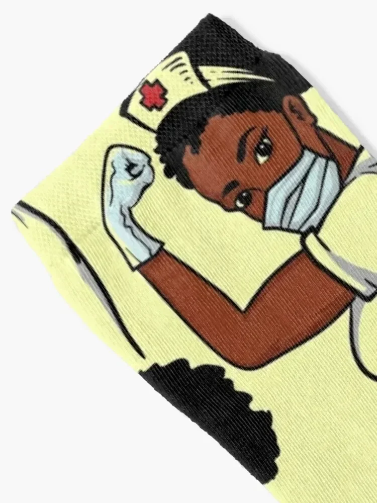 African woman strong nurse with facemask and gloves Socks loose valentine gift ideas gym Male Socks Women's