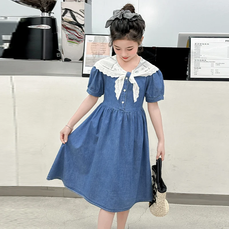Kids Child Summer Thin Style Denim Dress With Lace Collar for Girls Elegant Cotton Blue Dress Outfit 5 6 7 8 9 10 11 12 13 14 Y - AliExpress 1501 Kids Child Summer Thin Style Denim Dress With Lace Collar for Girls Elegant Cotton Blue Dress Outfit 5 6 7 8 9 10 11 12 13 14 Y - AliExpress 1501
