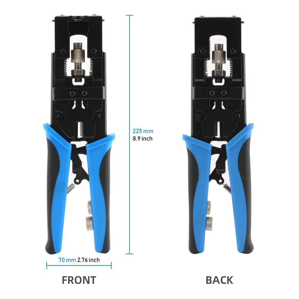 Multifunctional Coaxial Cable Crimper RG6 RG59 Compression Tool F BNC RCA Connector Cutter Pliers Electrician Hand Tool