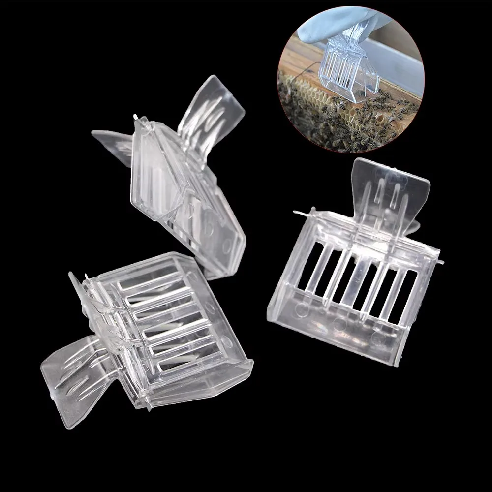 5/1Pcs Beekeeping Queen Bee Cages Bee Catcher Clear Clip Cage Equipment Tool Beekeeper Equip