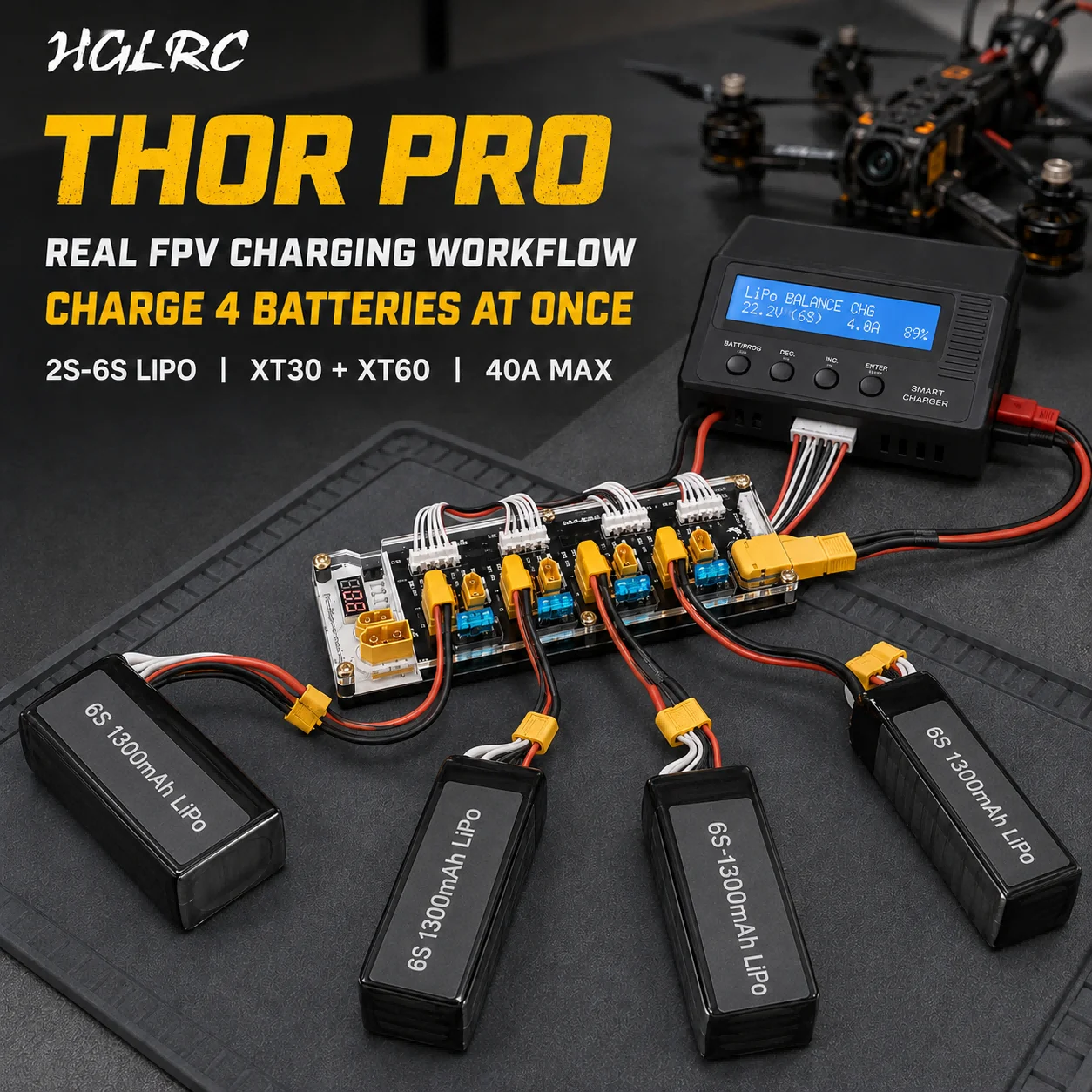 لوحة شحن متوازية HGLRC THOR PR - مراجعة Drone Battery Parallel Board وسعره