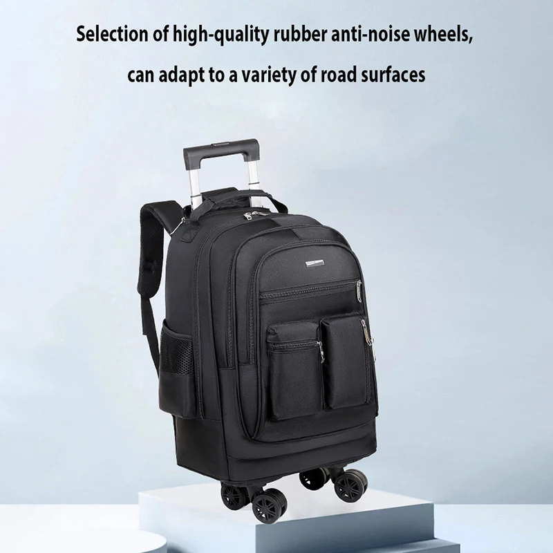 High Capacity Travel Trolley Bag With Wheels Men Rolling Luggage Wheeled Backpack Business Trolley Pack Suitcase Carry Luggage