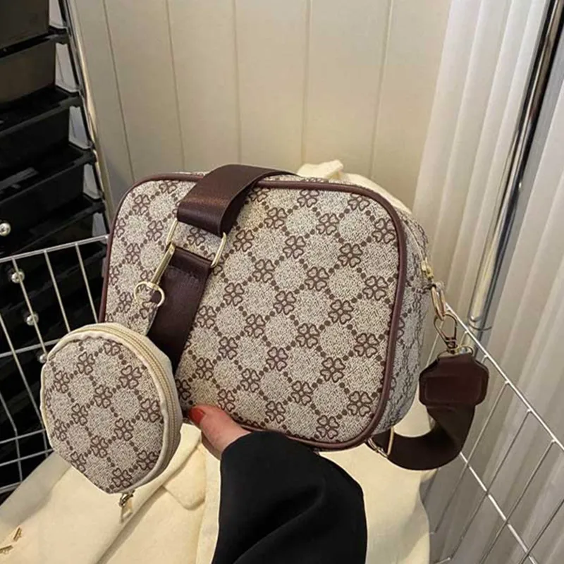 Wzór Vintage pojedyncza torba na ramię z mała torebka trendem wszechstronna damska torba Crossbody moda na co dzień wielofunkcyjna torebka