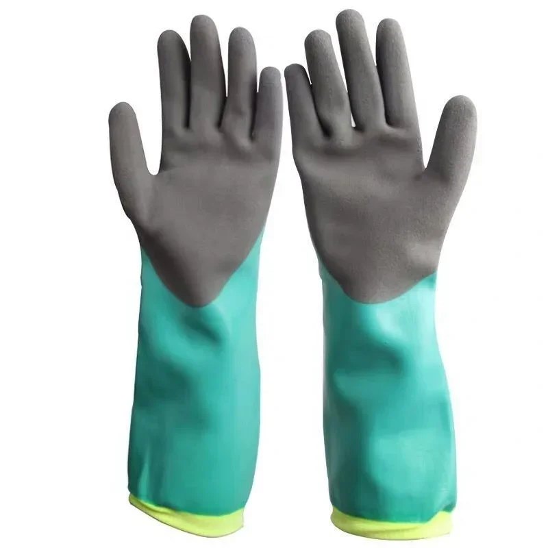 Reusable Heavy Duty Safety Work Gloves, Acid,Labor Protection Wear-Resistant,Anti-Skid and Anti Cutting Rubber Gloves