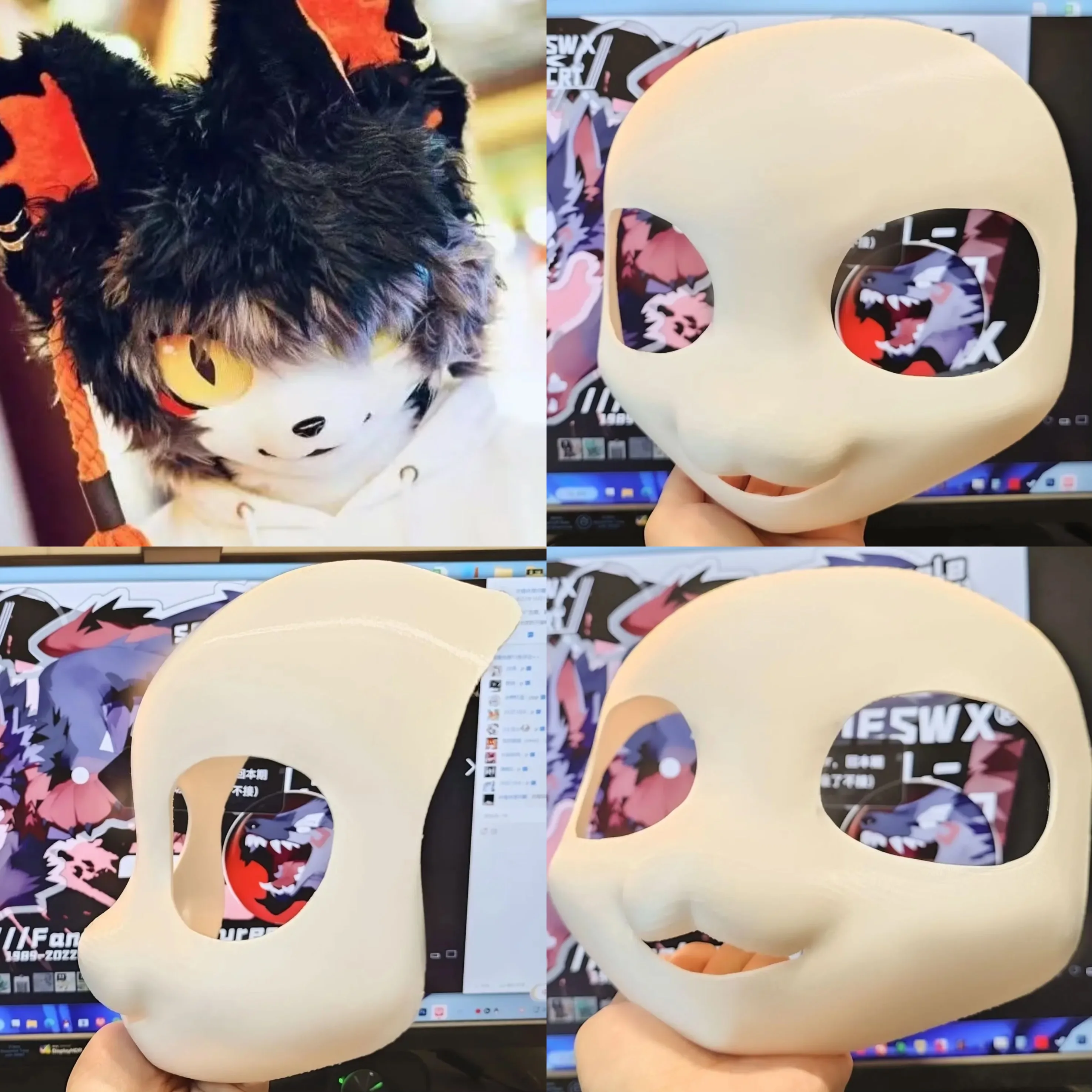 

Базовая маска кигуруми, меховой костюм из смолы, комплект серии, костюм зверя с 3D принтом черепа, костюм фуруита, аксессуары для самостоятельного изготовления, маска Kemono Cos