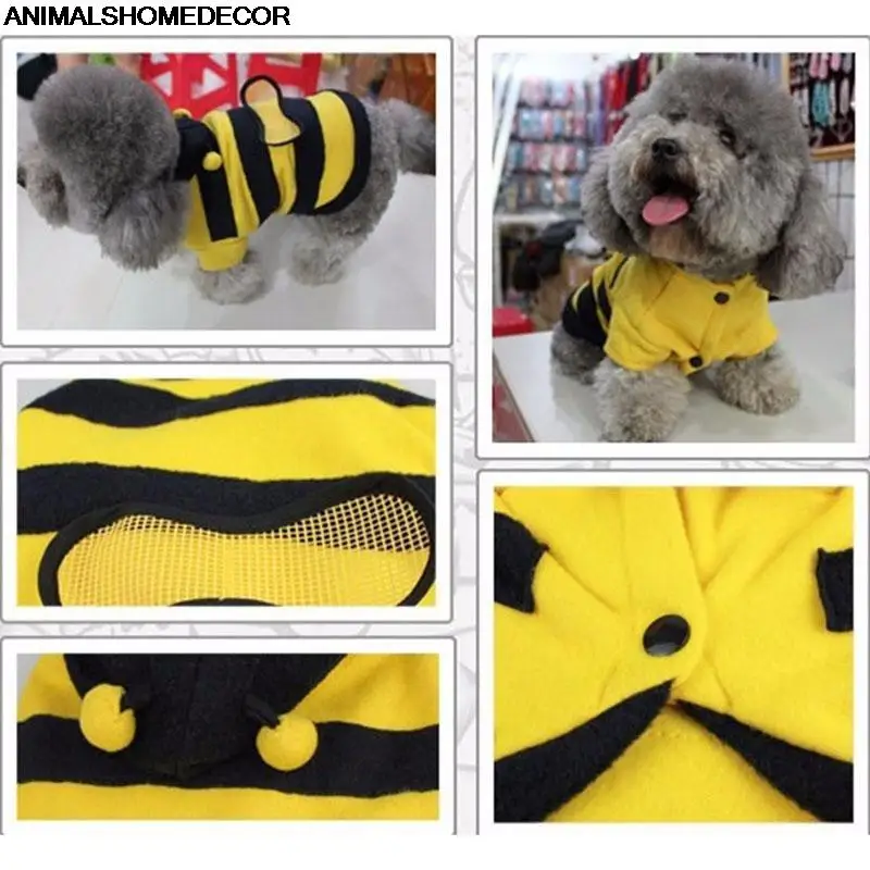 Cute Dog Clothes Cat Pet Clothes Bees Cat Clothes Soft Fleece Teddy Poodle Dog Clothing Pet Product Supplies Accessories