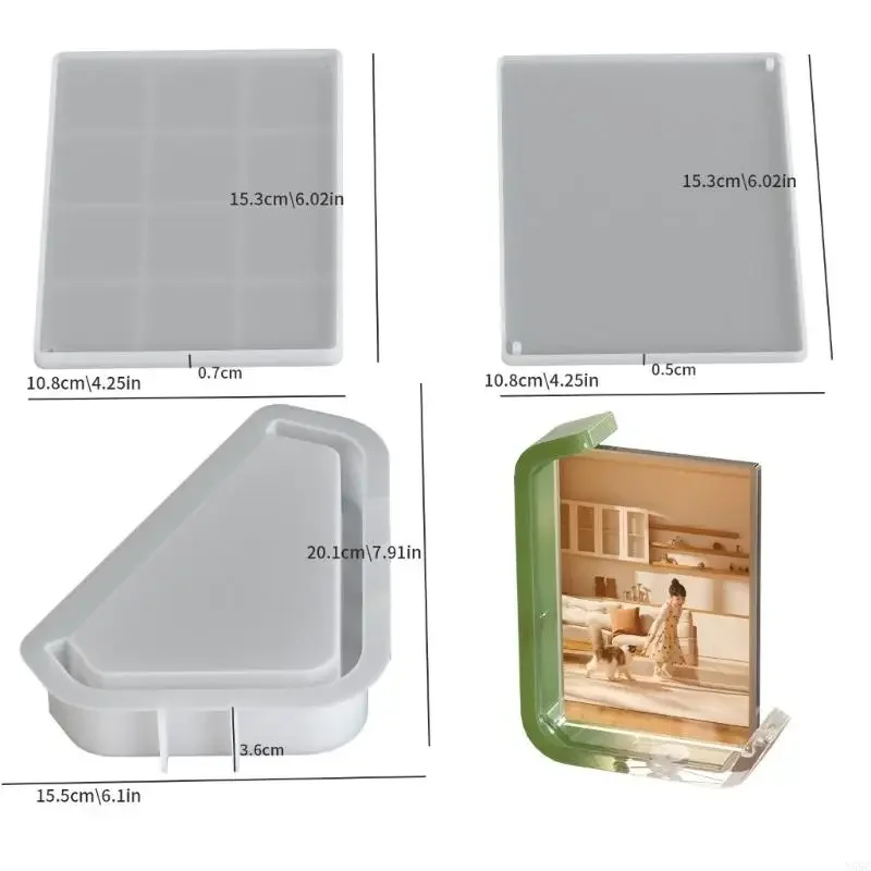 

Прямоугольная горизонтальная вертикальная фоторамка, силиконовая форма из смолы, эпоксидная смола, держатель для фотографий «сделай сам», подставка для дома, гипсовый декоративный предмет