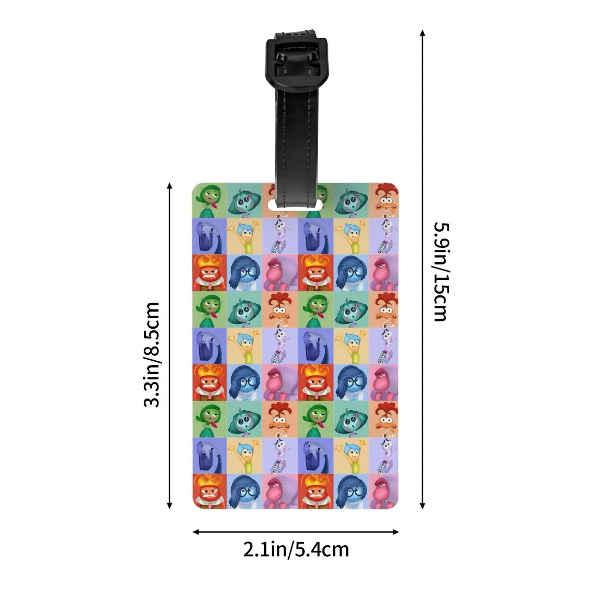 Benutzerdefinierte Inside Out Cartoon Gepäckanhänger Lustiges Anime Koffer Gepäck Sichtschutz ID-Etikett