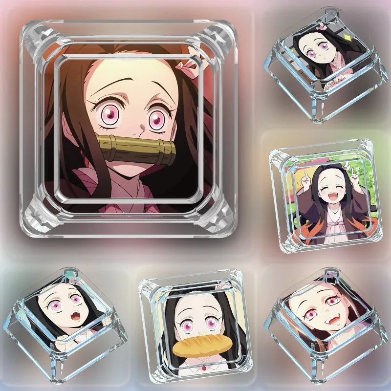 Einzelne Kamado Nezuko Serie Anime Cartoon Tastenkappe ACG Kawaii Esc Kreuzachsen-Mechanische Tastatur Durchscheinende PC-Tastenkappe Spielzeug Geschenk