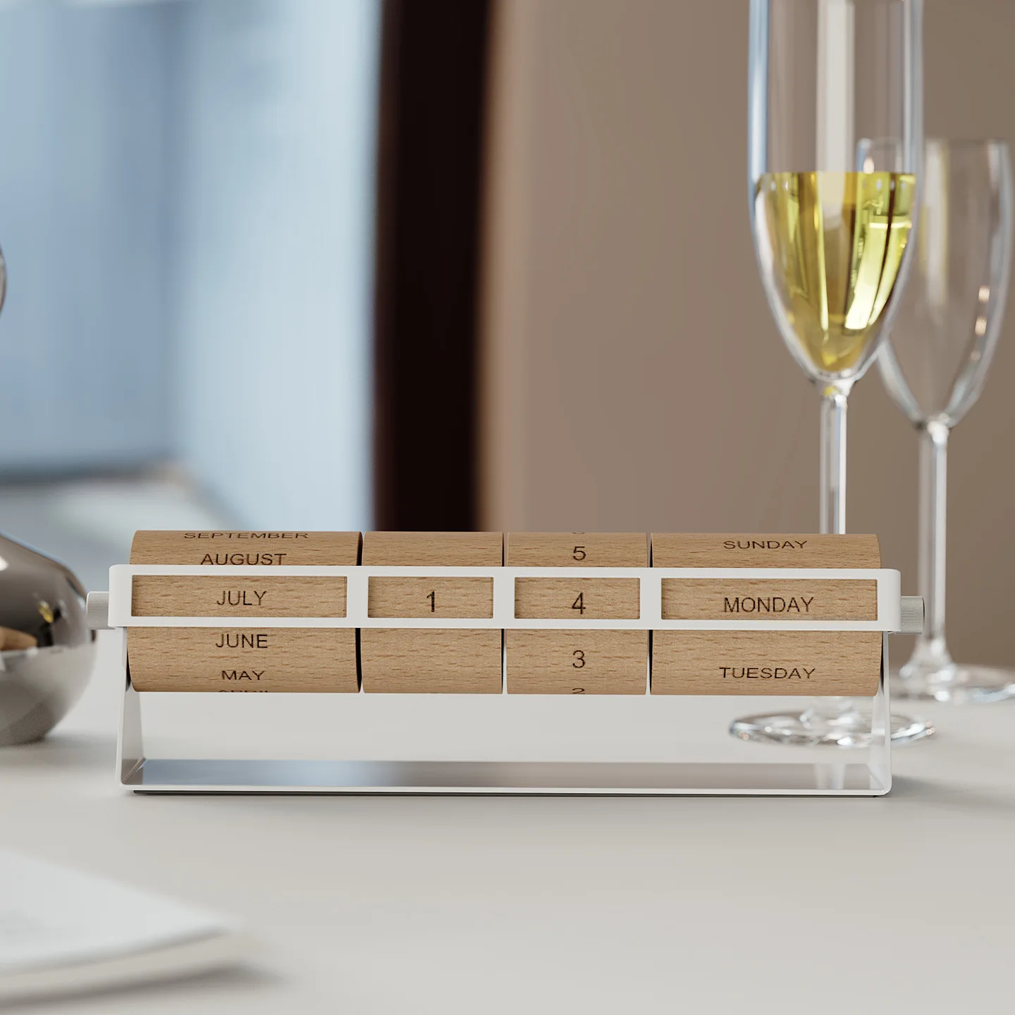 Metal Wood-framed Calendar. Hand-set Perpetual Calendar Wall Calendar. Creative Desk, Living Room And Bedroom Decoration view 2